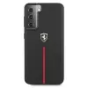 Ferrari FEOSIHCS21MBK S21+ G996 musta jäykkä kuori Off Track Leather Nylon Stripe