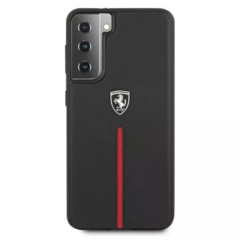 Ferrari FEOSIHCS21MBK S21+ G996 musta jäykkä kuori Off Track Leather Nylon Stripe
