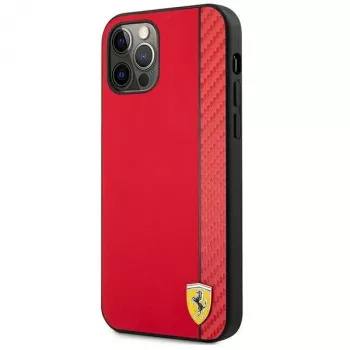 Ferrari FESAXHCP12LRE iPhone 12 Pro Max 6,7 inch punainen jäykkä kuori On Track Carbon Stripe