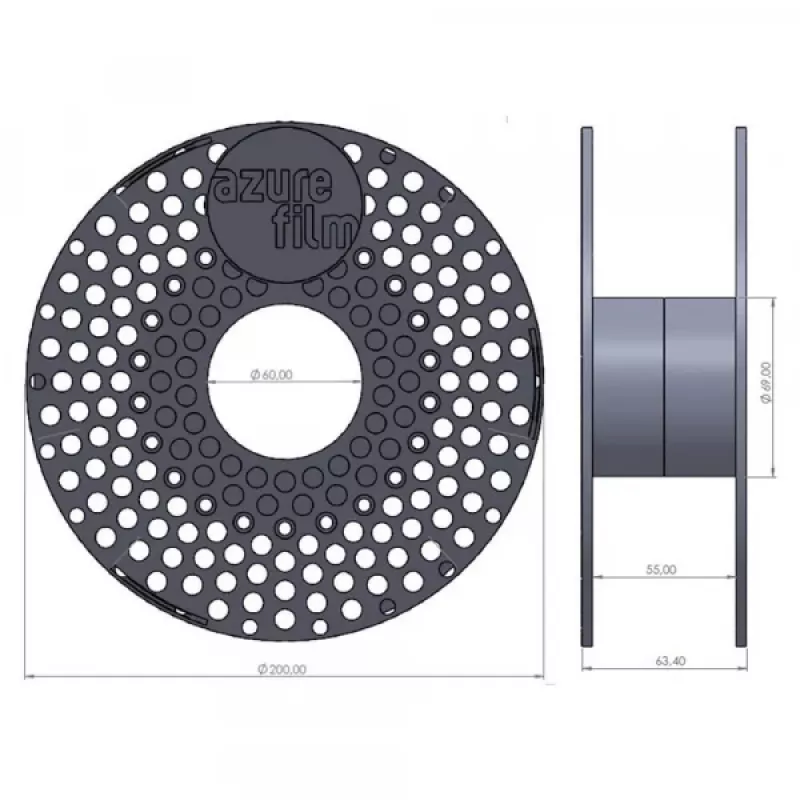 AzureFilm ABS-P keltainen 1,75 mm 1 kg 3D-filamentti