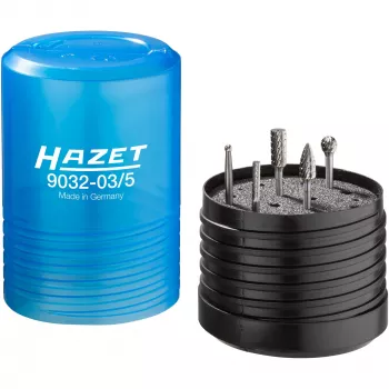 HAZET 9032-03/5 kovametallijyrsinsarja 3 mm varsi 5-osainen