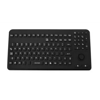 GETT InduKey InduProof Advanced TKG-104-MB-IP68-VESA-BLACK teollisuusnäppäimistö, 104 näppäintä, IP68, VESA-asennus, USB, musta