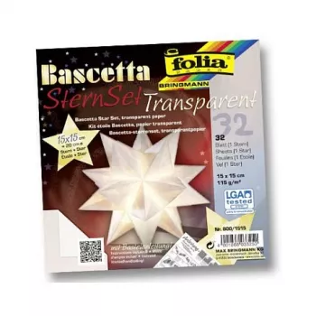 Folia Origami Papier-Set Bascetta Stern Midi 32 Blatt 15x15 cm