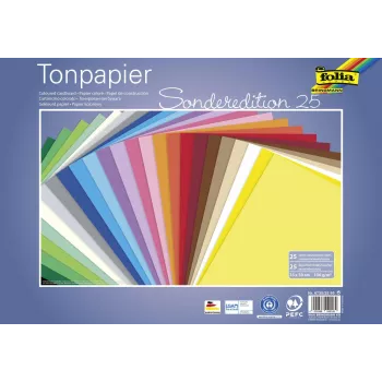 Folia Special Edition Tonpapier 25 eri väriä 130 g/m² 25 arkkia A4