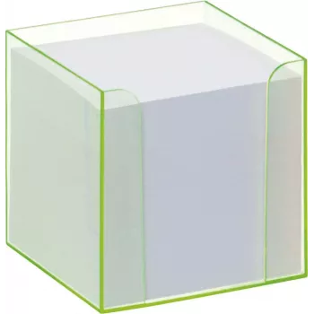 Folia 9907/4 Notizbox fluoresoivalla vihreällä reunalla ja paperikuutio