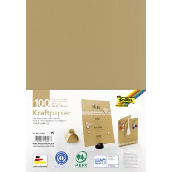 Folia Kraftpapier ruskea 120 g/m² 100 arkkia A4