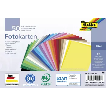 Folia Fotokarton sekalaiset värit 300 g/m² 50 arkkia A4