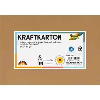 Folia Kraftkarton voimapaperi ruskea 230 g/m² 50 arkkia - A5