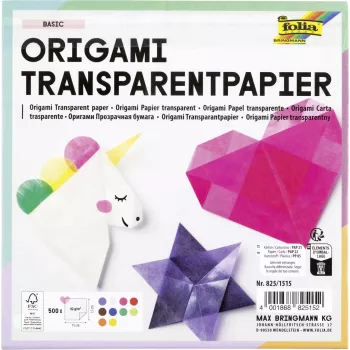 Folia läpinäkyvä taittopaperi 15 x 15 cm, 50 arkkia, 42 g/m²