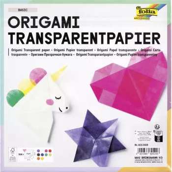 Folia läpinäkyvä taittopaperi 20 x 20 cm, 20 arkkia, 42 g/m², kirkas