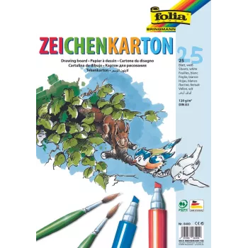 Folia piirustuskartonki valkoinen 120 g/m² 25 arkkia DIN A4