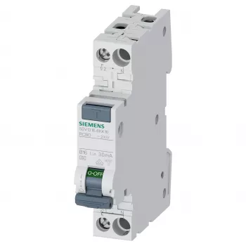 Siemens 5SV13166KK16 RCBO 2-napainen 16 A 30 mA, B-käyrä, tyyppi A, 6 kA
