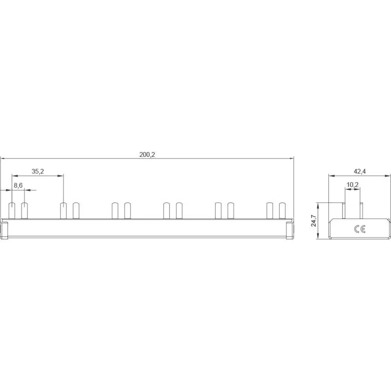 SIEMENS 5ST3675-0 tappikiskokisko 10mm² 3p/N 6xAFD+6xKomp. 12TE