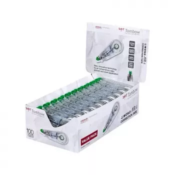 Tombow CT-CA4-20 MONO CA korjausrulla - valkoinen nauha 10 m x 4,2 mm - vihreä/läpinäkyvä pidike - 20 kpl