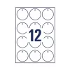 Avery Zweckform T3004-10 ei tarttuvat pyöreät tarrat, polyesteri, valkoinen, 60 mm, 120 tarraa
