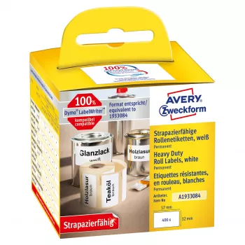 Avery Zweckform tarrat rullassa - pysyvä liima - valkoinen - 57 x 32 mm - 400 tarraa (1 rulla à 400)