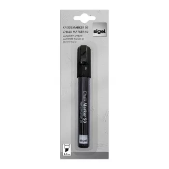 SIGEL liitutaulumarker 50 Chalk Marker viistokärki 1-5 mm musta 1 kpl