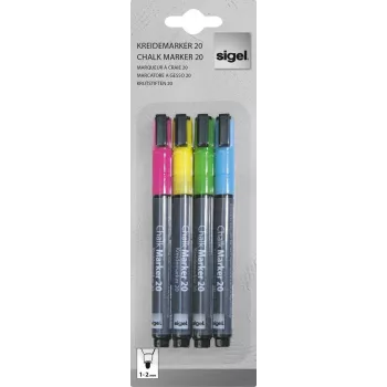 SIGEL Chalk Marker 20 pyöreä kärki valkoinen