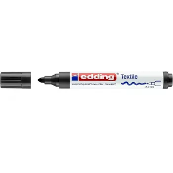 EDDING 4500 tekstiilitussi musta pyöreä kärki 2-3 mm pysyvä peittävä vesipohjainen pigmenttiväri 1 kpl