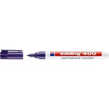 EDDING 400 pysyvä tussi violetti pyöreä kärki 1 mm muovivarsi pahville lasille nahalle metallille muoville puulle