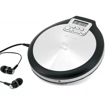 Soundmaster CD9220 kannettava CD-soitin 40 s Anti-Shock, DBBS, musta/hopea