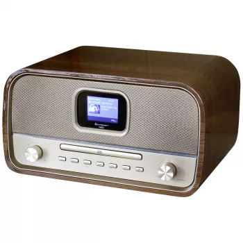 Soundmaster DAB970BR1 pöytäradio DAB+, FM, AUX, Bluetooth, CD, USB, akun lataustoiminto, ruskea