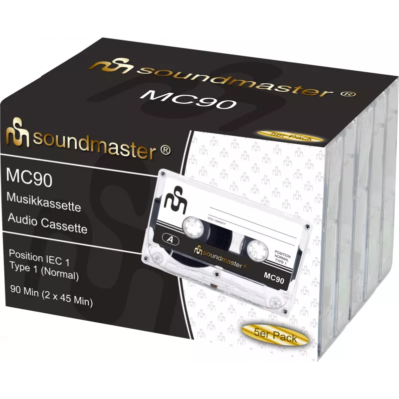Soundmaster MC905P audiokasetti Type I C90 5 kpl:n pakkaus