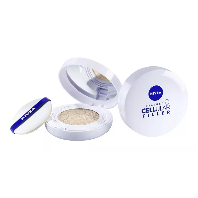 NIVEA 3in1 Cushion -meikkivoide hyaluronihapolla, vaalea, 15 ml