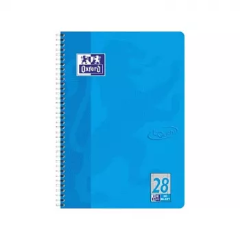 Oxford Touch lehtiö A4+ ruudullinen Sea Blue 80 arkkia 160 sivua kierresidottu mikroperforoitu 4-reikäinen 90gsm Optik Paper FSC-sertifioitu