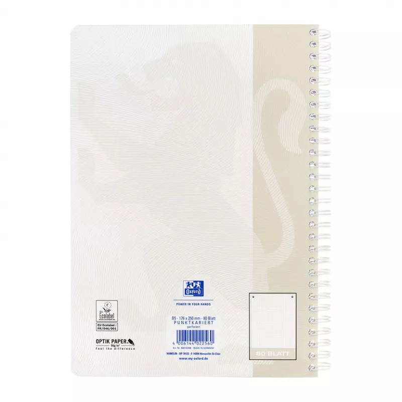 Oxford TOUCH -vihko B5 pisteruudullinen beige 80 arkkia 90 g/m²
