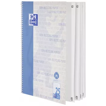Oxford College Block A4+ 80 arkkia viivoitettu 4-kertaisesti rei'itetty valkoinen 90 g/m²