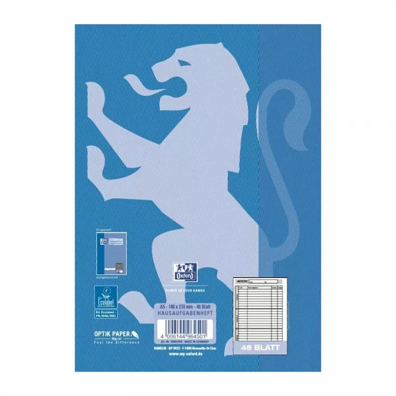 Oxford 100057950 muistikirja A5 90 g/m2 sininen