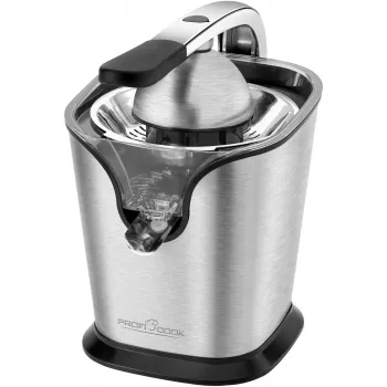 PROFI COOK PC-ZP 1154 sitruspuristin, 160 W, ruostumaton teräs, 500 ml, 2 kartiota, vipukäyttö, musta/hopea