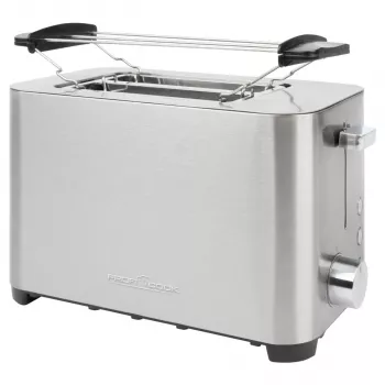 PROFI COOK 2 viipaleen leivänpaahdin PC-TA 1251, ruostumaton teräsrunko, erittäin leveät paahtoaukot