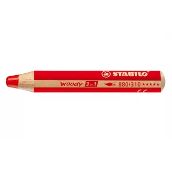 STABILO Woody 3 in 1 monikäyttökynä - punainen - PEFC-sertifioitu - 10 mm lyijy - yksittäispakkaus
