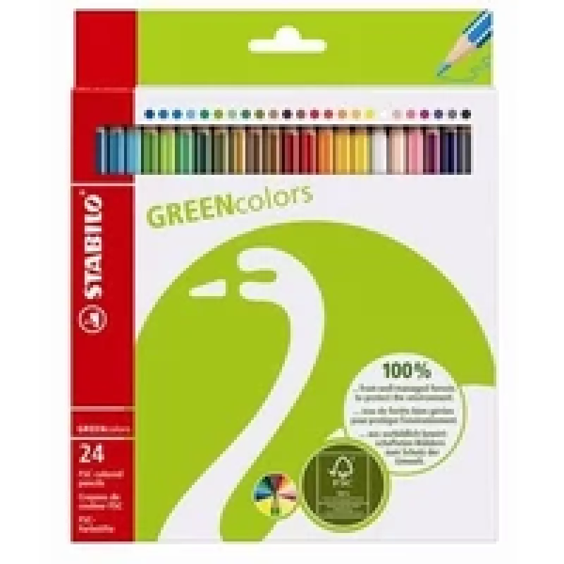 STABILO Green Colors värikynät - 2 mm - 24 kpl:n pakkaus