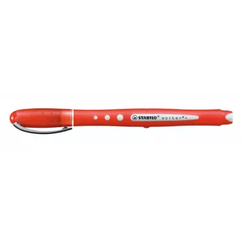 STABILO worker colorful Rollerball Pen - punainen - 0,5 mm - molempikätinen - 10 kpl:n pakkaus