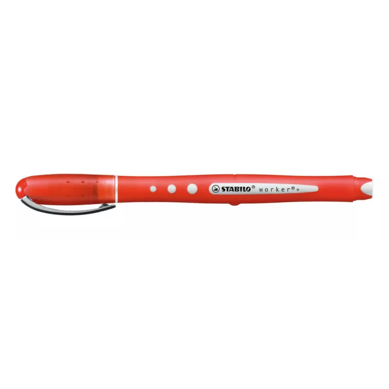 STABILO worker colorful Rollerball Pen - punainen - 0,5 mm - molempikätinen - 10 kpl:n pakkaus