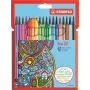 STABILO Pen 68 - Fine - 18 väriä - lajiteltu - pyöreä kärki - 1 mm - lajiteltu