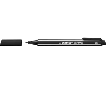 STABILO pointMax huopakynä - musta - Medium - 0,8 mm - pyöreä - vesipohjainen muste - nylonkärki