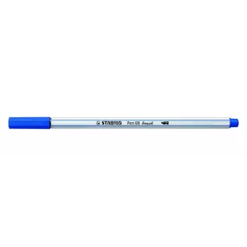 STABILO Pen 68 Brush - sininen - sivellinkärki - vesipohjainen muste - kuusikulmainen - 1 kynä