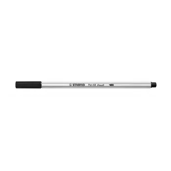 STABILO Pen 68 Brush - medium - musta - sivellinkärki - vesipohjainen muste - Saksa - aikuiset ja lapset