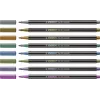 STABILO Pen 68 Metallic kuitukynäsarja - medium - 8 eri metalliväriä - pyöreä kärki - 1,4 mm viivanleveys