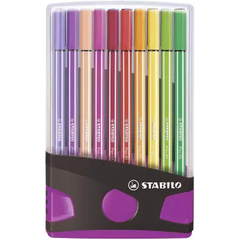 STABILO Pen 68 kuitukynä - värit lajiteltuna - 20 kpl:n pakkaus
