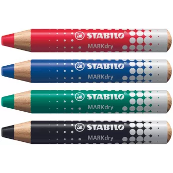 STABILO MARKdry valkotaulutussisarja, 4 tussia kotelossa