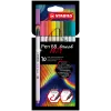 STABILO Pen 68 Brush ARTY Edition sivellinkynäsarja – 10 eri väriä pahvikotelossa