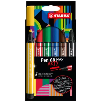 STABILO Pen 68 MAX 6 kpl:n pakkaus Arty Edition huopakynät viistokärjellä