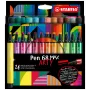 STABILO Pen 68 MAX 24 kpl kotelo ARTY huopakynä viistokärjellä