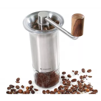 Zassenhaus BARISTA -kahvimylly, ruostumaton teräs/lasi, käsikäyttöinen keraamisella myllyllä