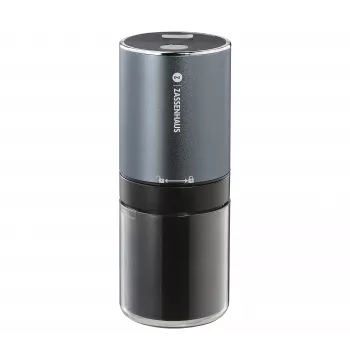 Zassenhaus Mini Master USB -kahvimylly, kartiomainen keraaminen mylly, ladattava, musta/hopea